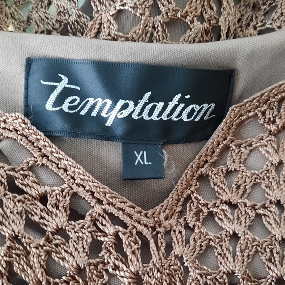 Vintage Crotchet Brown Sleeveless elegant party Top - Picture 4 of 13